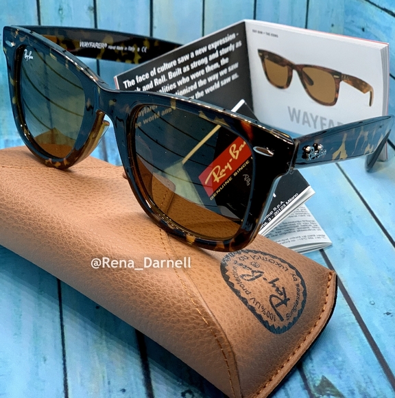 Ray-Ban Wayfarer Tortoise RB2140 Brown New - Picture 4 of 13